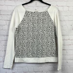 Gap. Oversized Raw Edge Boat Neck Embellished sweatshirt.  Women's Small